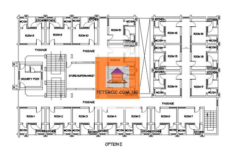 Bedroom Hostel Building Floor Plan Samples