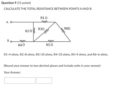 Solved Calculate The Total Resistance Between Points A