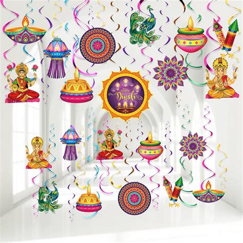 Pcs Happy Diwali Hanging Swirls Diwali Lights Party Hanging Swirls