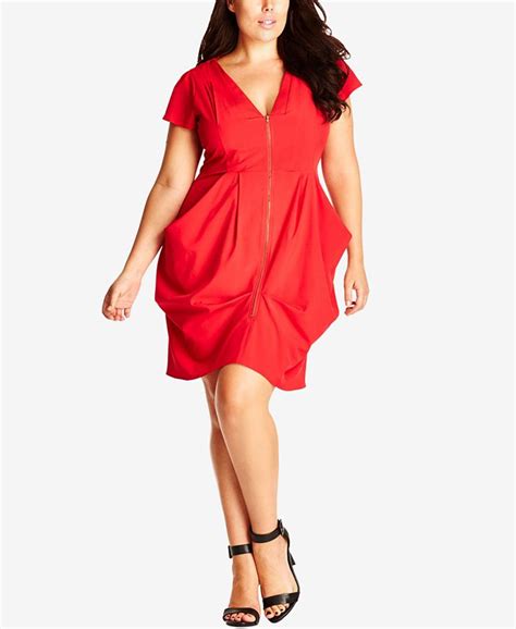 City Chic Trendy Plus Size Zip Front Tunic Dress Macys