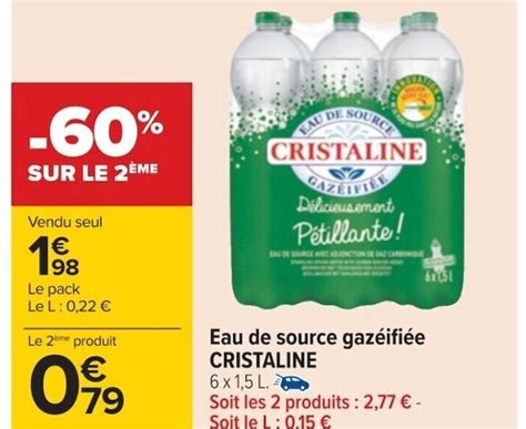 Promo Eau De Source Gaz Ifi E Cristaline Chez Carrefour