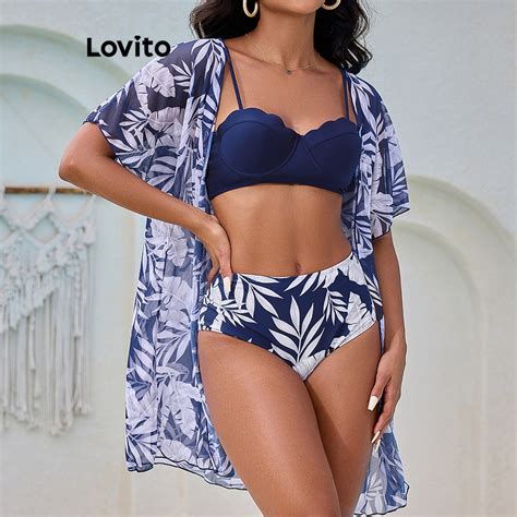Lovito Women Boho Tropical Pattern Bikini Sets LBL18551 Shopee Philippines