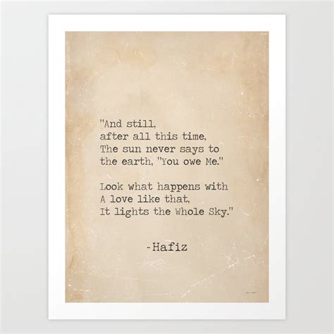 Hafiz Quote Art Print By Epic Paper Society