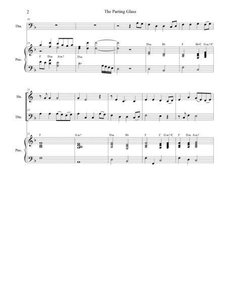 The Parting Glass For Brass Quartet And Piano By Traditional Brass Quartet Digital Sheet