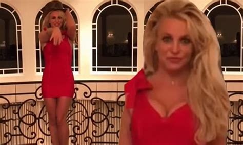 Britney Spears Shows Off Toned Legs And Cleavage In Skin Tight Red Mini