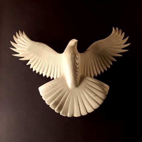 Hand Carved Peace Dove By Jason Tennant Etsy Wood Wall Carvings