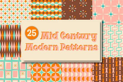 50s Patterns And Backgrounds For Mid Century Retro Designs