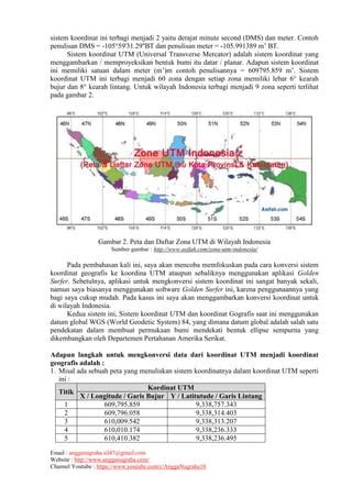 Konversi Koordinat Geografis Ke Utm Dan Sebaliknya Menggunakan Software