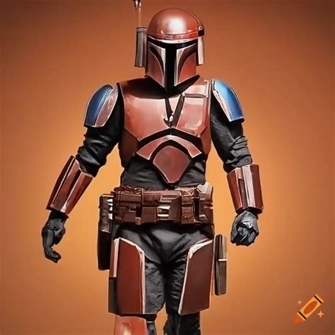 Image Of A Mandalorian General In Orange Power Armor