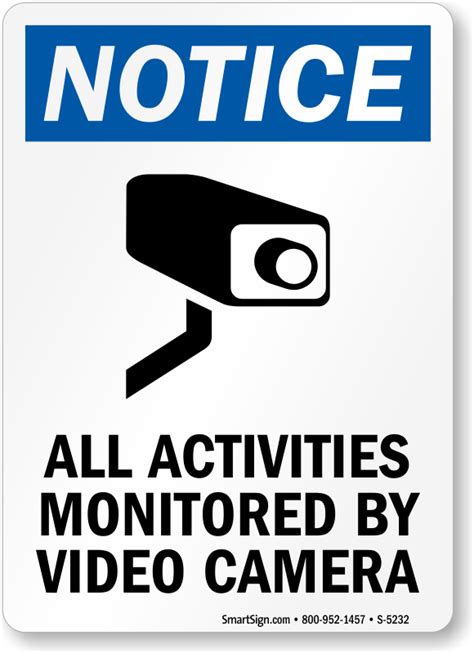 Video Surveillance Signs Printable