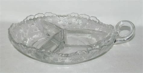 Cambridge Glass Rose Point Crystal No 3500 61 3 Part Divided Gadroon Rd Relish Ebay