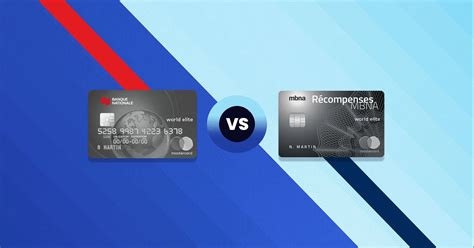 Comparatif Carte Mastercard World Elite Récompenses Mbna Vs