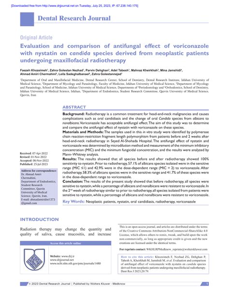 PDF Evaluation And Comparison Of Antifungal Effect Of Voriconazole