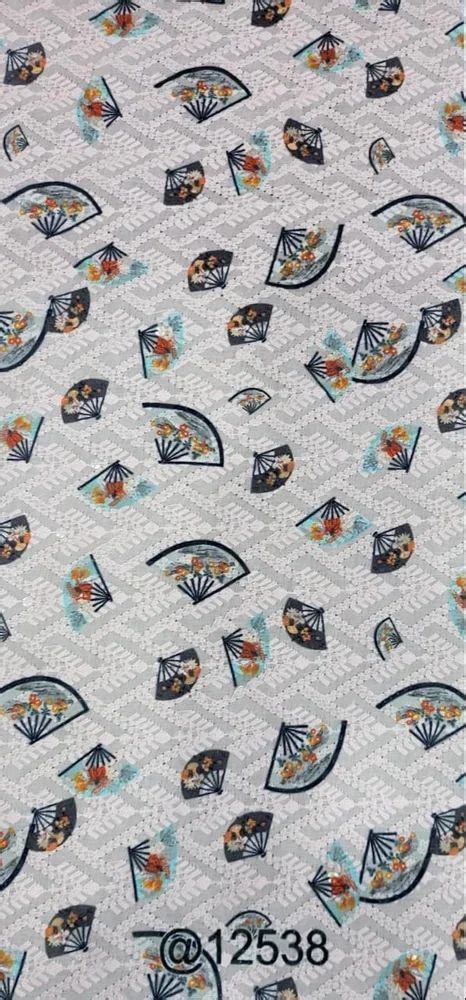 Cotton Lizzy Bizzy Schiffli Embroidery With Digital Prints Fabric