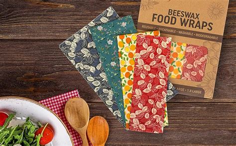 Amazon Reusable Beeswax Food Wrap Beeswax Wraps 4 Pack S M