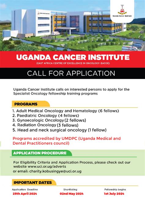 Eligibility And Requirements For The Fellowship Uganda Cancer Institute