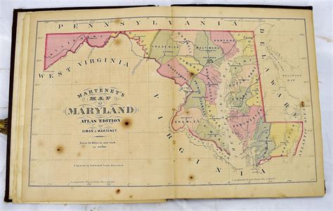 Martenets Map Of Maryland Atlas Edition Par Simon J Martenet