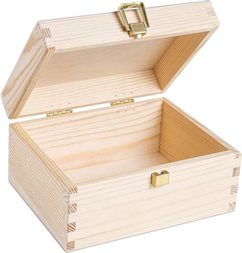 Amazon De Creative Deco Kleine Holzkiste Mit Deckel Und Schloss 21 5