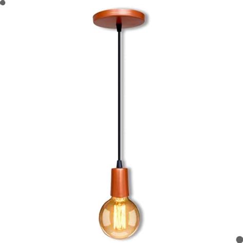 Luminária de Teto Pendente Lustre Simples Cobre Retrô Soquete E27