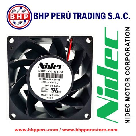 V Ra Nidec Ventilador Axial Vdc A X Mm Wire Bhp