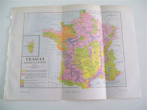 LAMINA ESPASA 3478 Mapa De La Metalurgia Y Mecanica De Francia Von