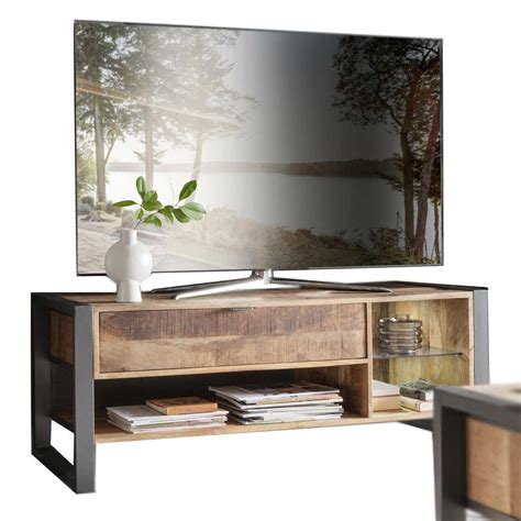 Tv Lowboard Liv Mango Holz Metallrahmen Cm Art Allee De