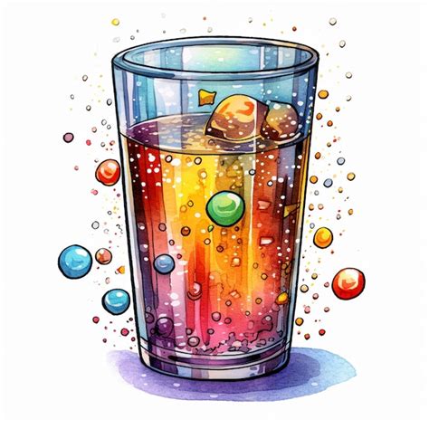 Premium AI Image | A colorful glass of soda with bubbles and a bubble ...