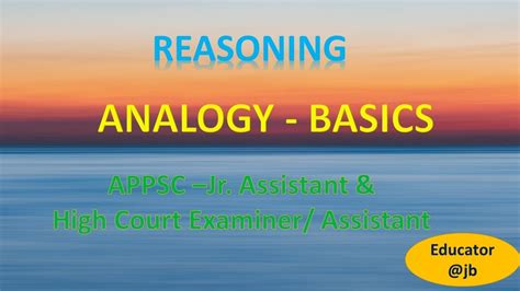 Reasoning Analogy Basics Appsc Ssc Cgl Ssc Chsl Other