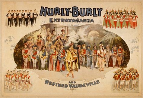 Download Hurly Burly Extravaganza Vintage Vaudeville Poster Wallpaper