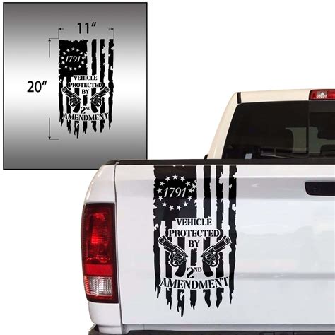 We The People Distressed American Flag Rear Truck Bed Vinyl Decal