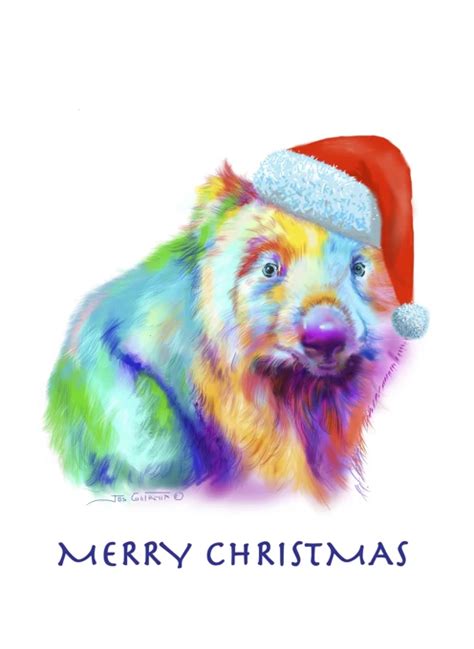 Santa Wombat Merry Christmas By Jos Coufreur Cardly