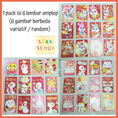 Jual Angpao Imlek Barongsai Kelinci Kucing Hoki Kartun