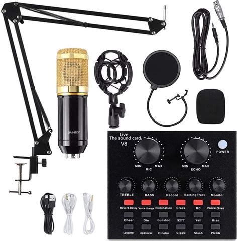 Bm Studio Microphone Kits With Filter V Sound Card Condenser