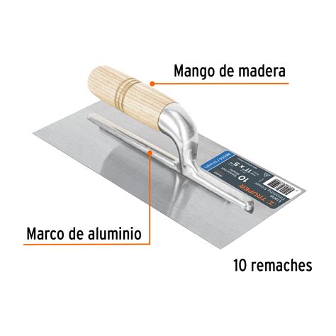 Llana Canto Recto 11 10 Remaches Mango De Madera Truper Llanas 15400