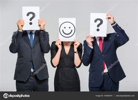 Businesspeople Holding Cards — Stock Photo © Igortishenko 134263474