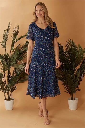 Julianna Floral Bias Cut Dress In Biscuit Roman Originals Uk