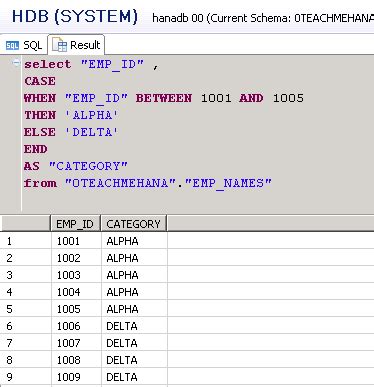 Complete SAP HANA SQL Script Tutorial 8 9 SQL CASE More