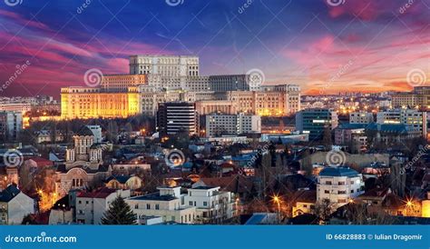 Bucharest Aerial View stock image. Image of view, aerial - 66828883