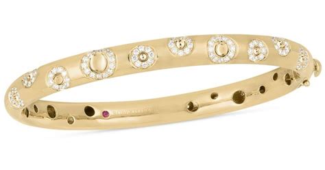 Roberto Coin Synthetic 18k Yellow Gold Pois Moi Luna Diamond Bangle Bracelet In Metallic Lyst