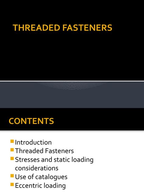 Threaded Fasteners | PDF