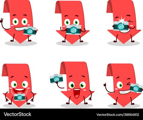 Photographer Profession Emoticon With Arrow Down Vector Image