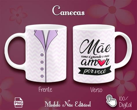 Arte Para Caneca Mae Como E Grande O Meu Amor Produtos Elo