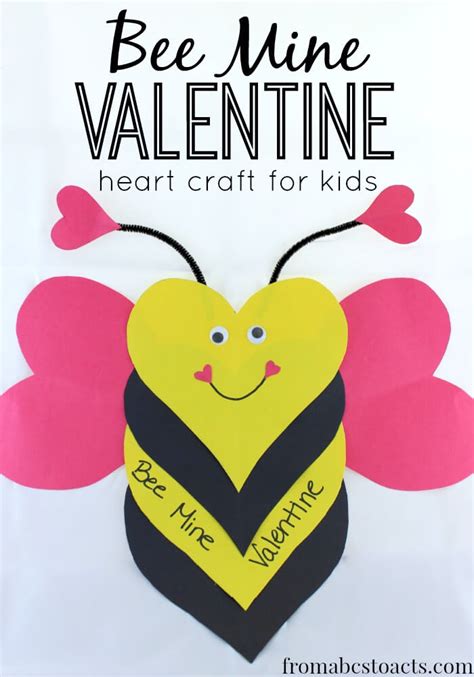 Bee Mine Valentine Heart Craft For Kids From Abcs To Acts