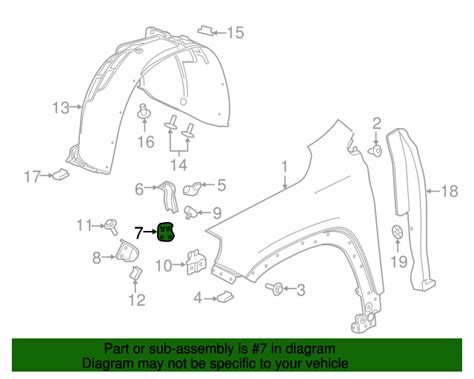 23233465 Front Passenger Side Fender Front Bracket 2018 2024 GMC