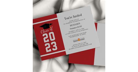 Graduation 2024 Red Grad Party Invitation Zazzle