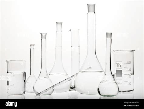 Test Tubes With Reflections On A White Background Laboratory Glassware