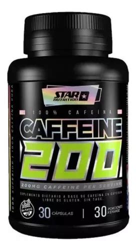 Cafeina Caffeine 200mg Star Nutrition 30cap Rendimiento Sabor Sin