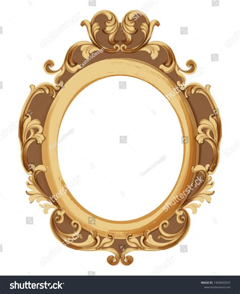 Baroque Luxury Golden Frame Vector Elegant Stock Vector (Royalty Free ...