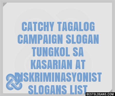 100 Catchy Tagalog Campaign Tungkol Sa Kasarian At Diskriminasyonist Slogans 2024 Generator