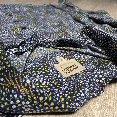 Naked Famous Denim Men S Navy Shirt Depop